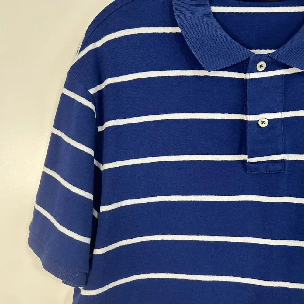Ralph Lauren Blue and White Striped Polo Shirt
